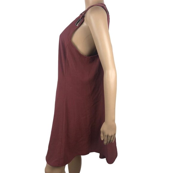 Free People Brick Red Tunic Mini Dress A-Line Sleeveless Tank Dress Size L - Picture 7 of 8